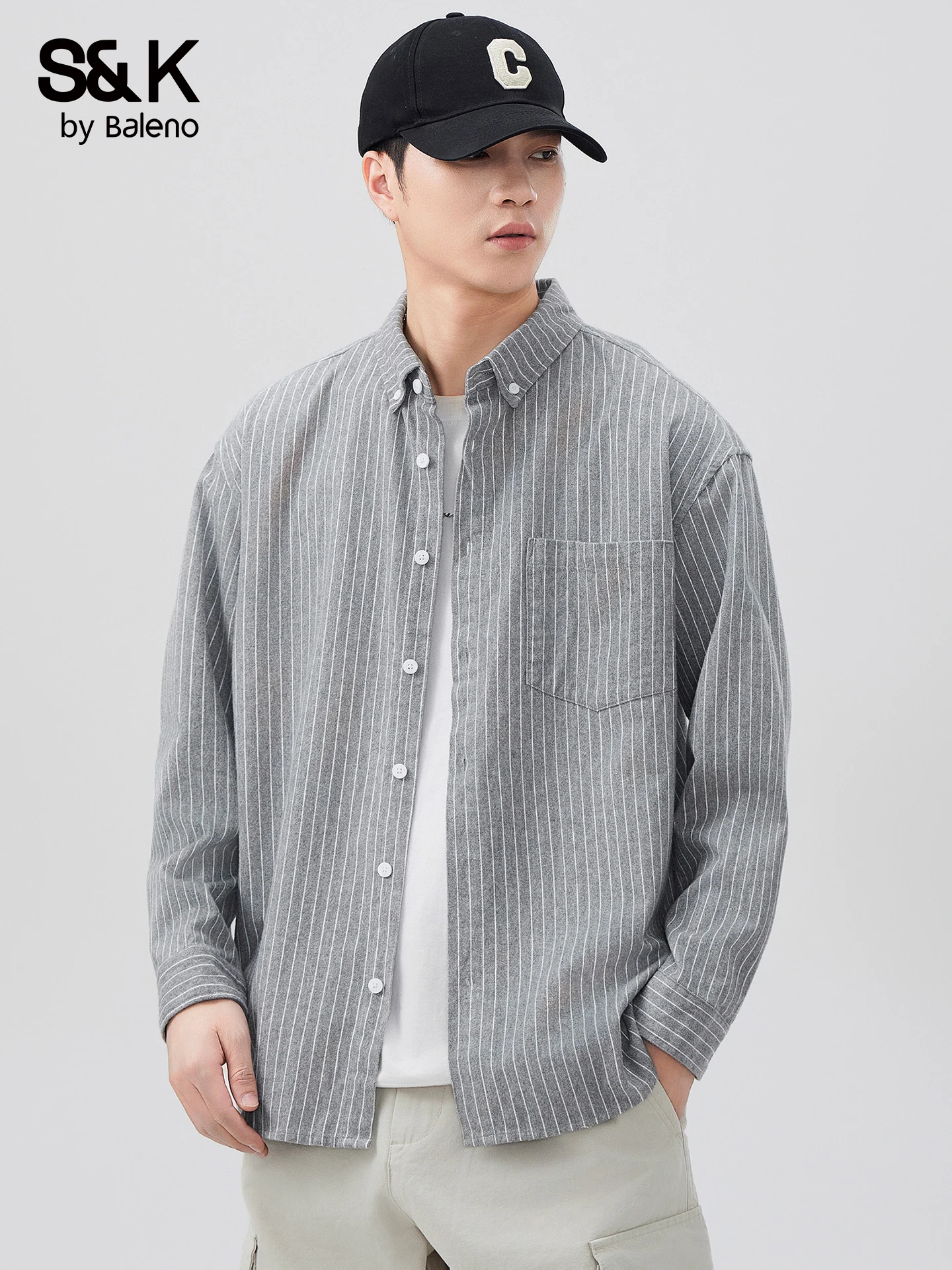 Casual Long Sleeve Shirt Men's Loose Fit Turn-down Collar Commuter Shirt Fashionable Urban Style Cotton Pure Autumn New Arrival