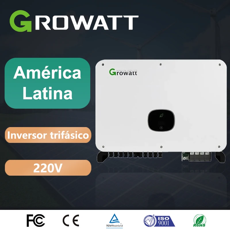 Latin America Growatt 15KW 20KW 25KW 30KW On Grid Solar Inverter MAC 15~30KTL3-XL Three Phase 220v 3Mppts Solar Inverter