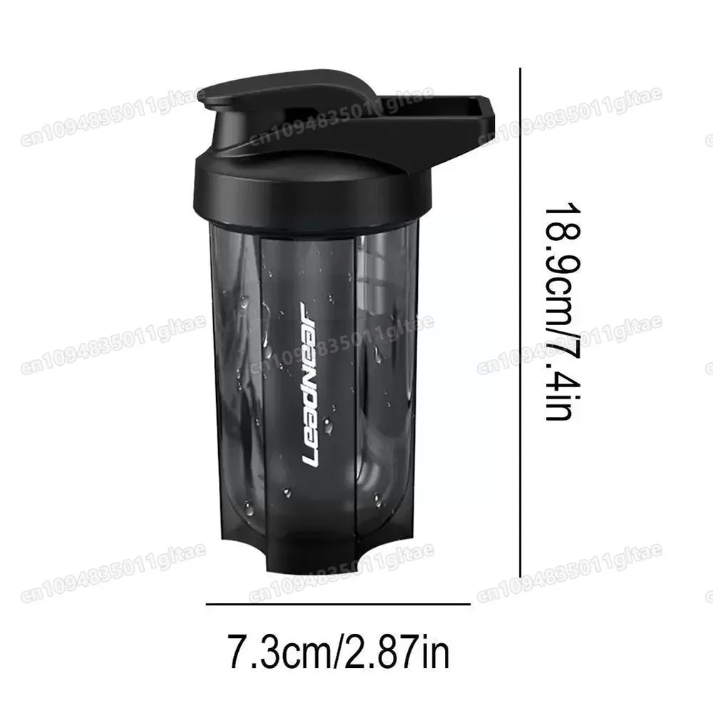 500ML Portable Protein Powder Shaker Bottle Leak Proof Water Bottle For Gym Outdoor Fitness Training Sport Mixing Cup With Scale view 4