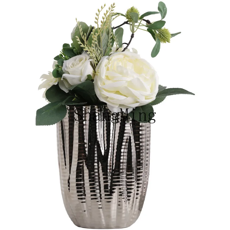 

Простая современная керамическая ваза DSA с креативным плетеным дизайном для цветочных композиций, украшение для гостиной, обеденного стола, офиса.
