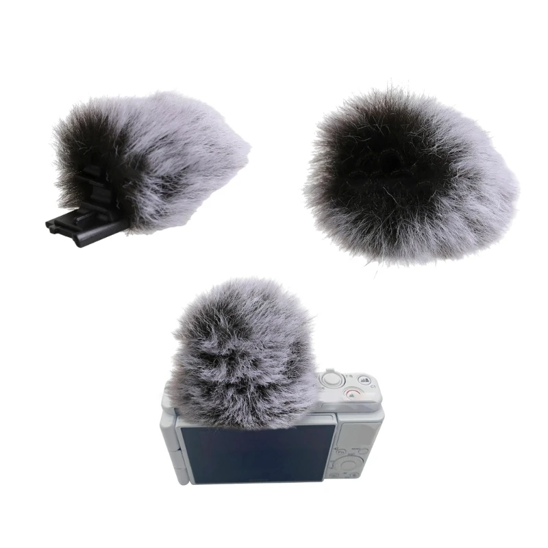 Upgrades Furry Wind Muff for S-ONY ZV1 VLOG Mic Furry Windscreen Muff WindShield Long Lasts Performances Wind Muff Cover
