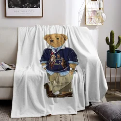 POLO Bears Fleece Throw Blanket Fluffy Luxury Blankets Characters Cotton Blanket for Sofas Interior for Home Home and Decoration