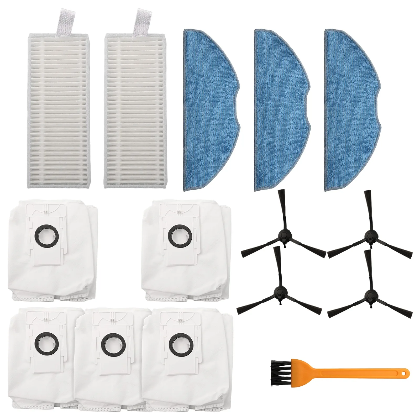

For EZVIZ RE4 Plus & RE5 Plus Filter Mop Cloth Dust Bag and Side Brush Replacement Kit Efficient Home Cleaning