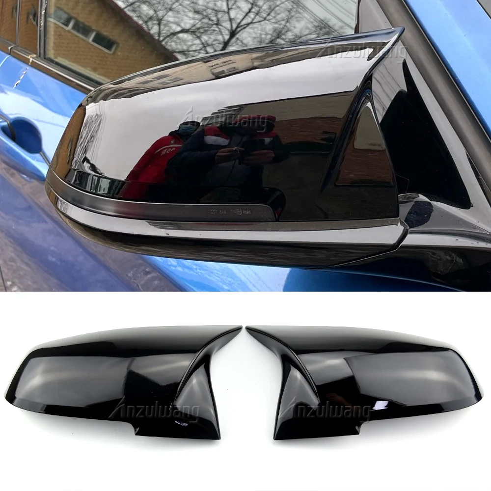 2pcs Auto Car Rear View Side Mirror Cover Trim For BMW F20 F21 F22 F23 F30 F31 F32 F36 X1 E84 Carbon Fiber Style