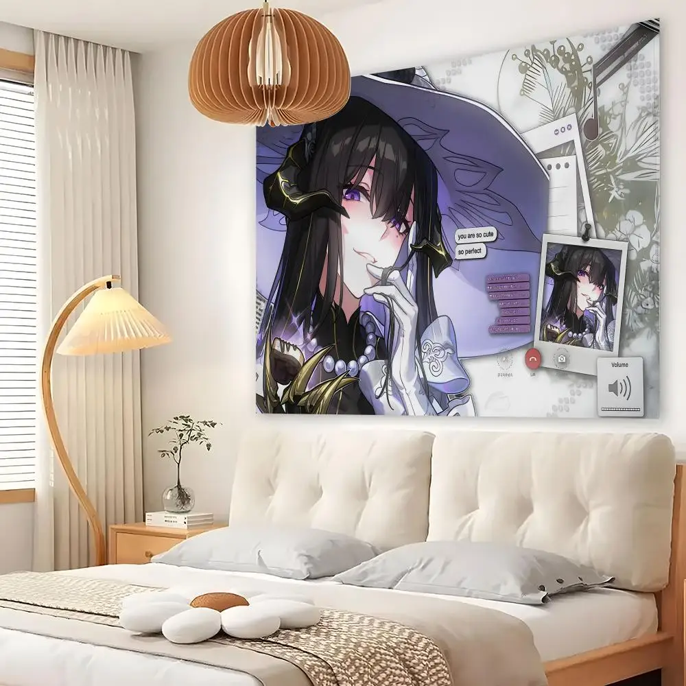 Honkai Star Rail Tapestry Custom Living Bedroom Party Dormitory Interior Wall Bohemian Decoration Attached Clip