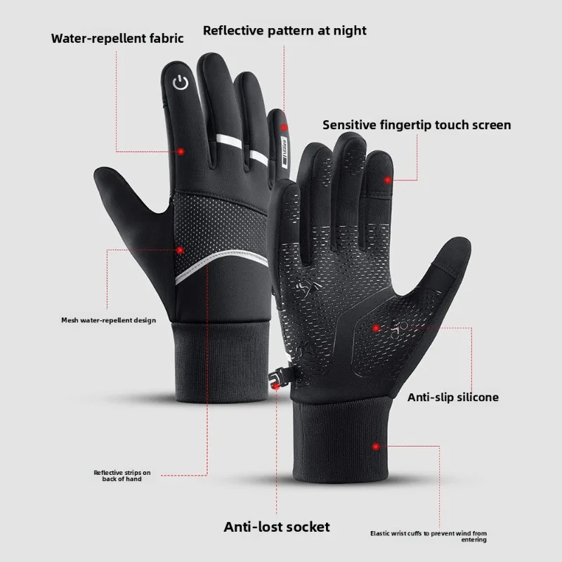 Men Women Autumn Winter Outdoor Bicycle Cycling Warm Gloves Anti Splash Windproof Mountaineering Touch Screen Super Soft