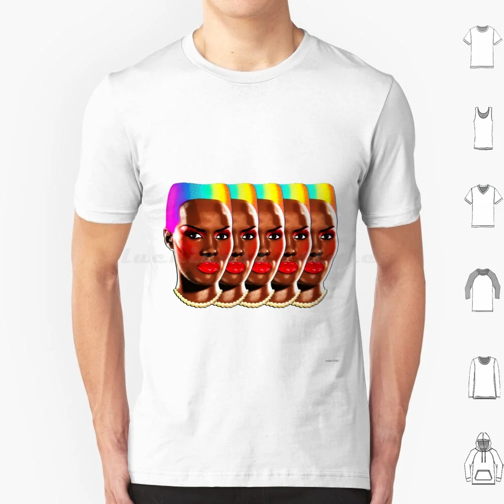 Cheio de graça t camisa das mulheres dos homens crianças 6xl graça jones graça jones 70s 80s pop reggae disco batom arco-íris orgulho amor música