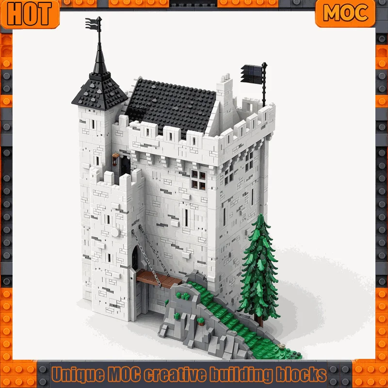 7746Parts Medieval Castle Tower House Model Custom Building Blocks Stone Fortress Drawbridge Rock DIY Assembly Collection Gift