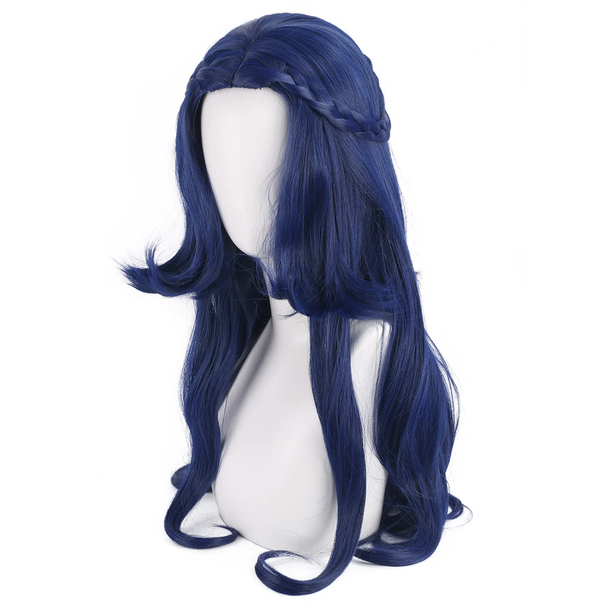 Pelucas de psicólogo de Cosplay Identity V, pelo sintético resistente al calor, peluca de Cosplay de Ada Mesmer azul oscuro + gorro de peluca gratis