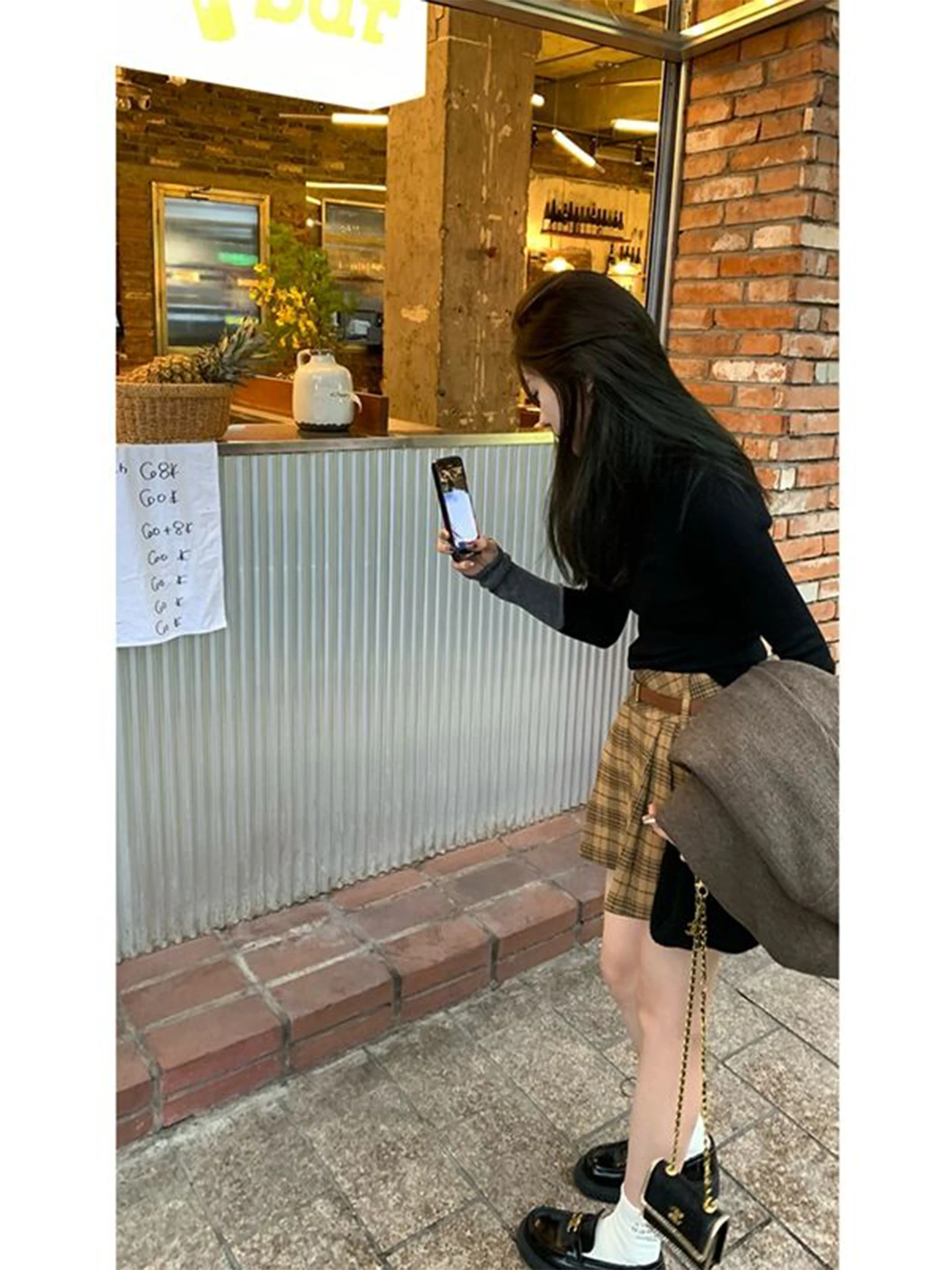 Hohe Taille A-Linie Rock frauen Frühling Herbst Koreanische College Sle Plaid Woolen Gingham Rock ort JK Röcke