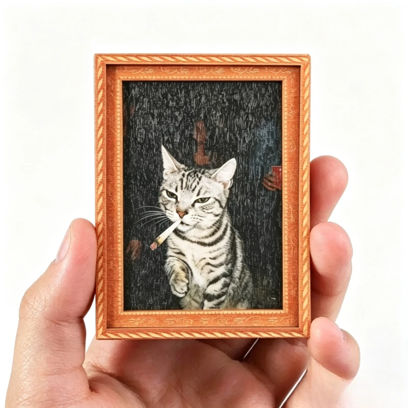 Wooden Fridge Magnet Humor Cat Magnetic Sticker Home Room  Decor Gift For Cat Lovers Party Favor