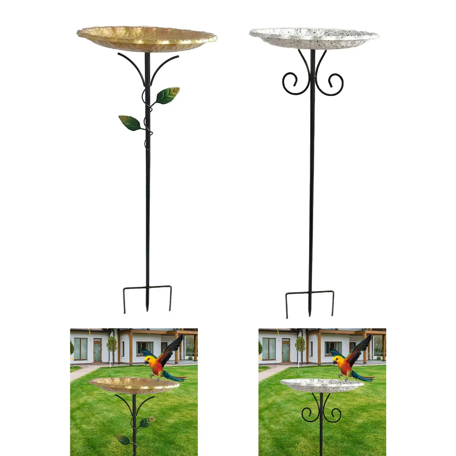 Bird Bath Bowl Bird Feeder Easy to Setup Multifunction Decor Birdbath Garden Birdfeeder for Outside Fence Yard Porch Backyard