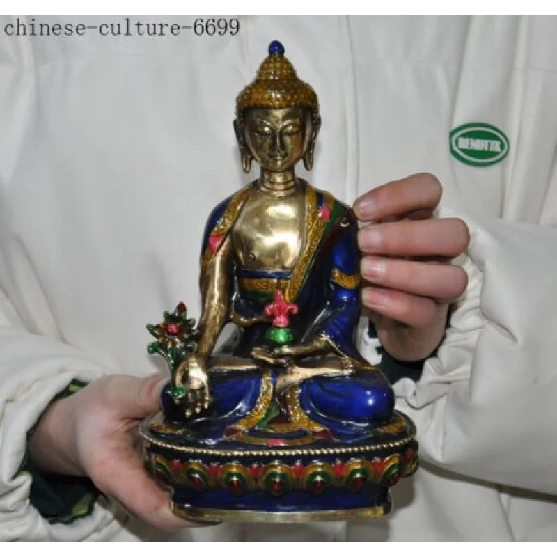 

Tibetan temple bronze Cloisonne Sakyamuni Shakyamuni Shakya Mani Buddha statue