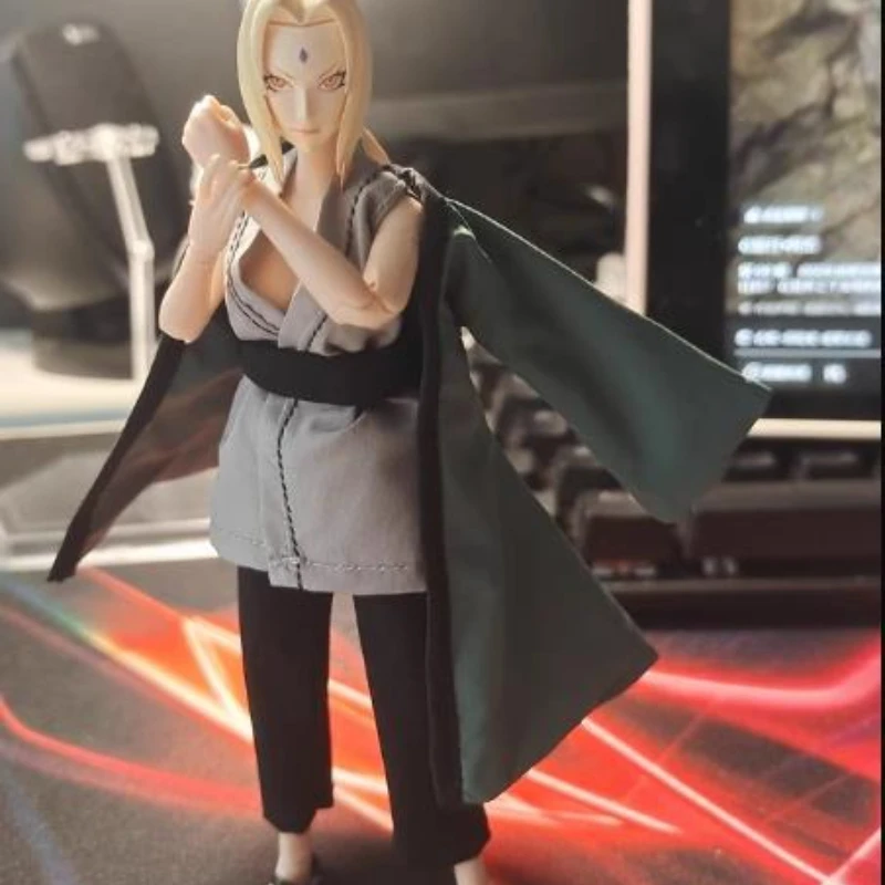 

SHF аниме, новинка, ручная работа, масштаб 1/12, 4 шт./компл., черные сандалии, топы, брюки с поясом, одежда, подходит для экшн-фигурки 6 дюймов, игрушки для тела, аксессуары