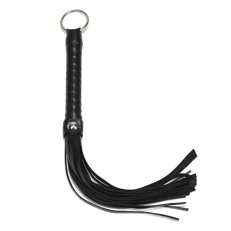 Hohe Qualität Pu Leder Zuhälter Peitsche Racing Reiten Ernte Party Flogger Handschellen Königin Schwarz Reiten Peitsche