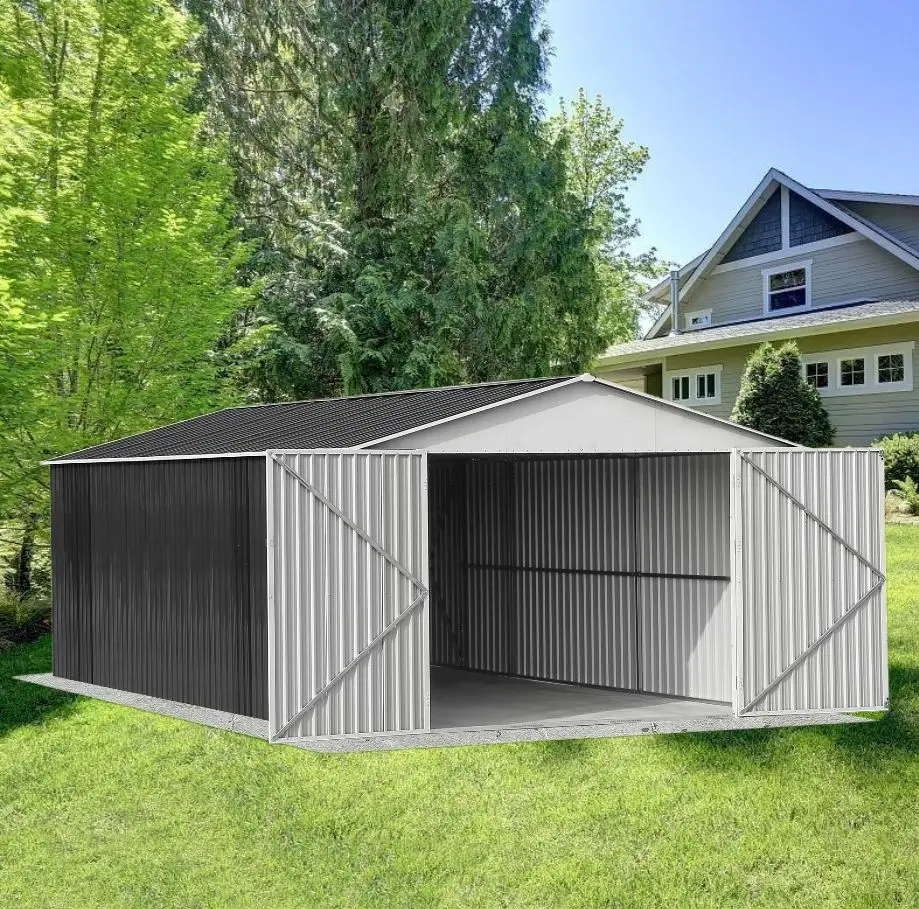 FL Container Garage Lockable Door Design Container Garage For Family Car Storage Backyard Secure Parking Shelter