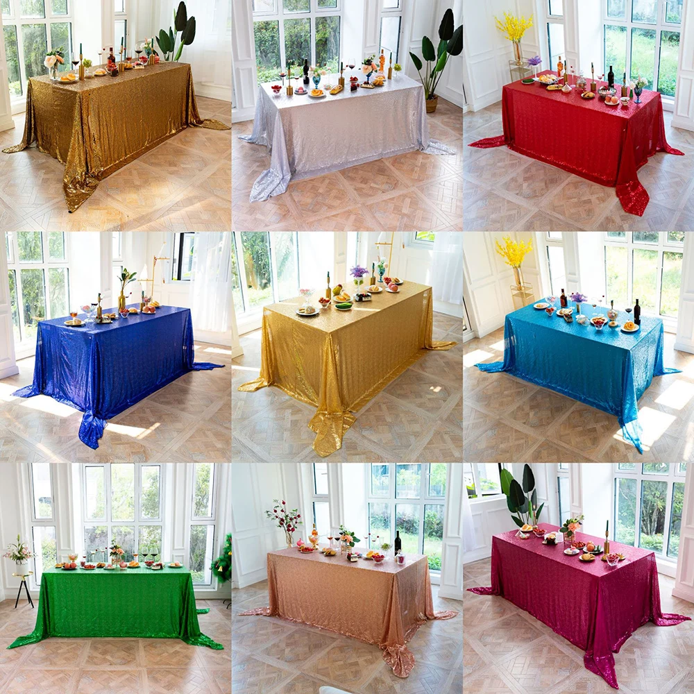 

Gold Sequin Tablecloth for Party Sparkle Glitter Table Cloth Laser Rectangle Table Cover for Wedding Birthday Banquet Decoration