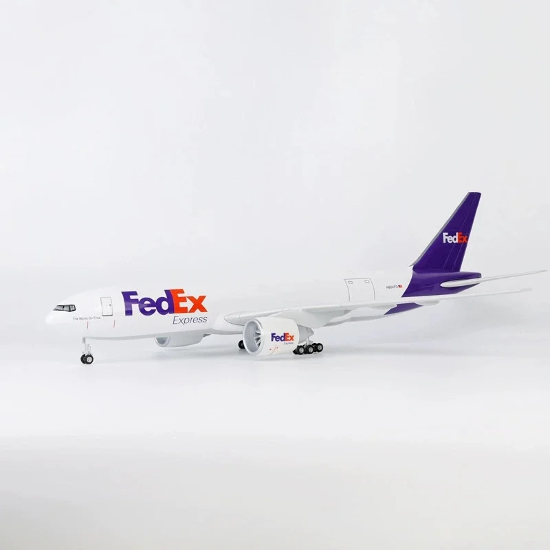 1/157 Scale Aircraft 47cm B777 Fedex Cargo Resin Diecast Airplane Model Kit With Landing Gear For Aviation Enthusiast Souvenir