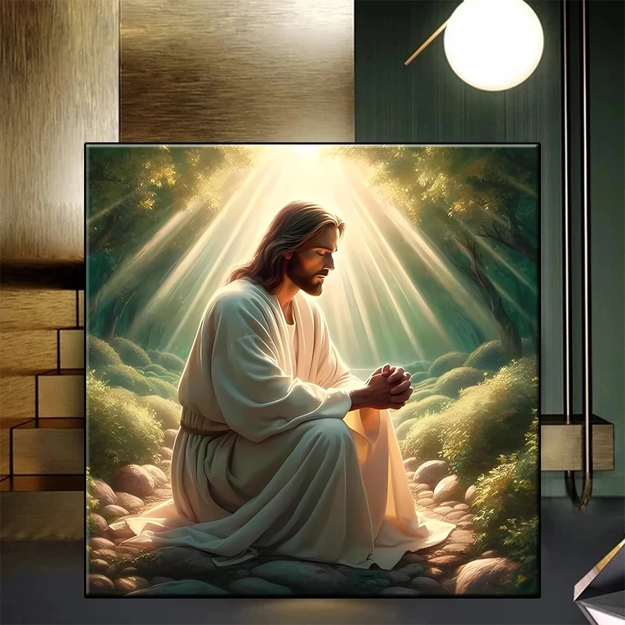 Diamond Embroidery Kit New Religion Christ Jesus Prayer Full Diamond Mosaic Art Painting Cross Stitch Wall Decor