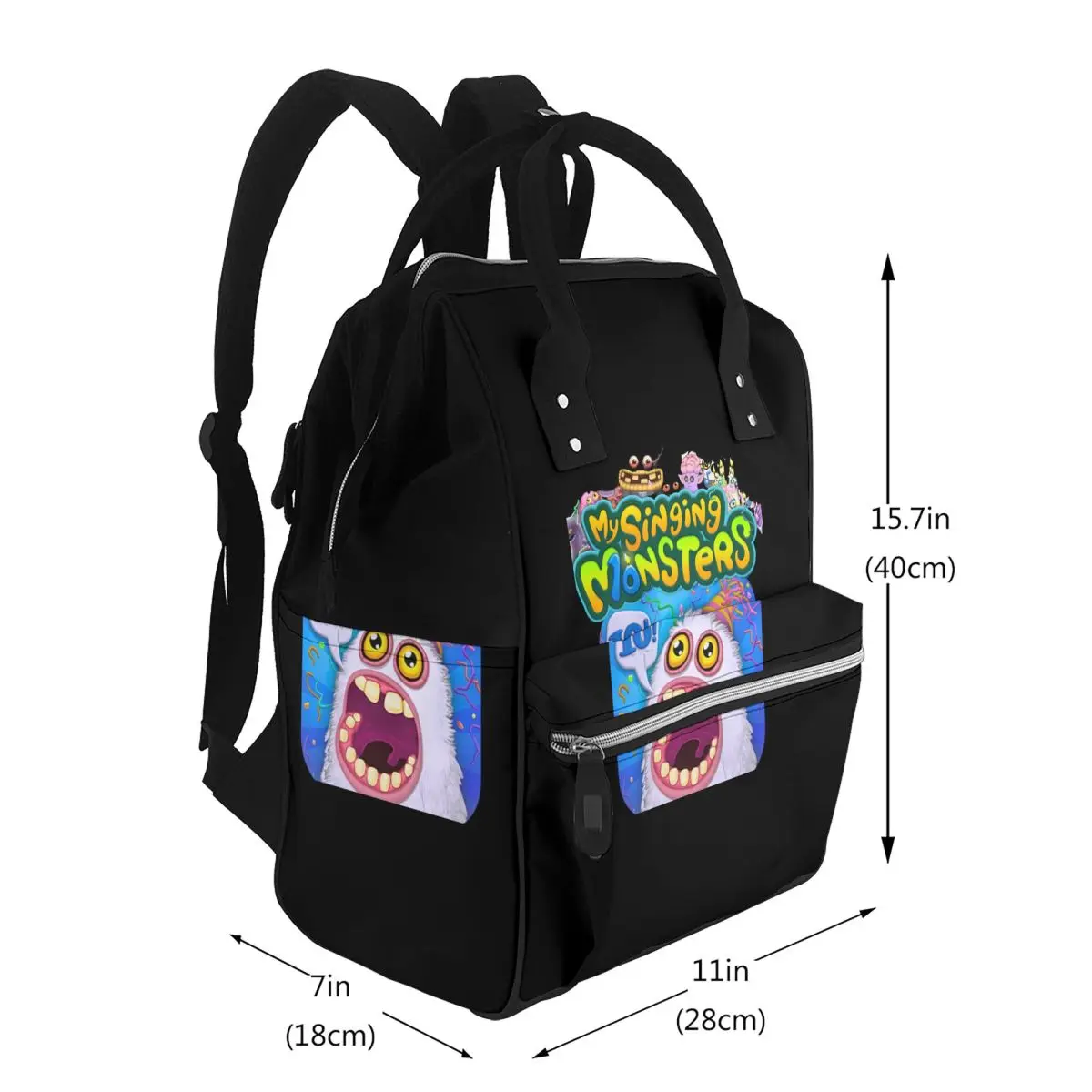 Wubbox My Singing Monsters Student Backpack School Bag Hiking Travel Daypack for Men Women Bookbag Shoulder Bags