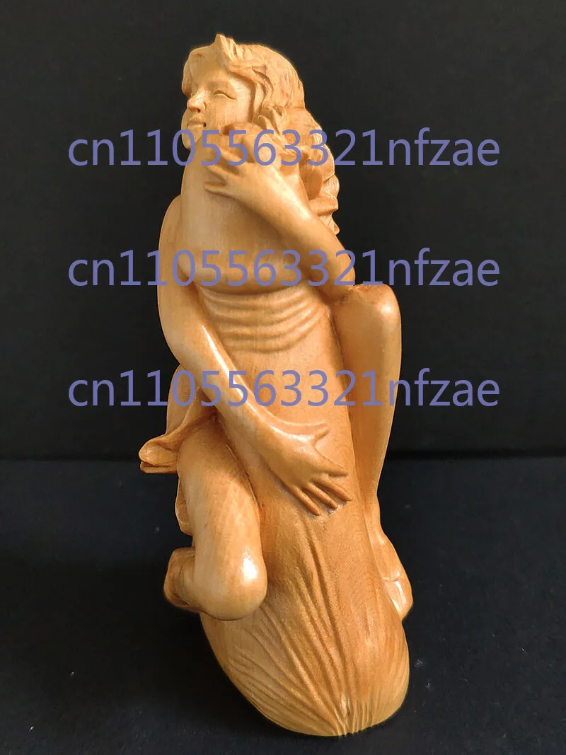 8X3X2.5 CM Hand Carved Boxwood Figurine Netsuke fengshui