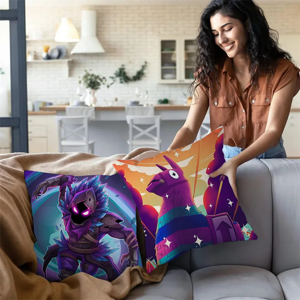 Hot Game Pillow Covers Cartoon Sofa Decorative Home Double-sided Printing Short Plush Cute Cushion Cover F-F-FORTNITES