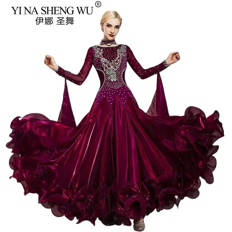 

2025 High-end Ballroom Dance Competition Dress Women National Standard Modern Clothes Big Swing Tango Waltz Stage Costumes