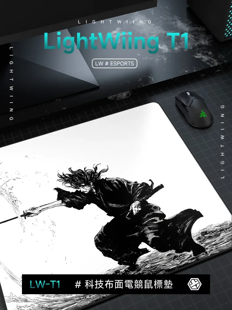 Japanese Anime samurai Sword Glass Gaming Mouse Pad Smooth Frosted Surface Desk Mat Tempered Upgrade FPS Office Mousepad Esports
