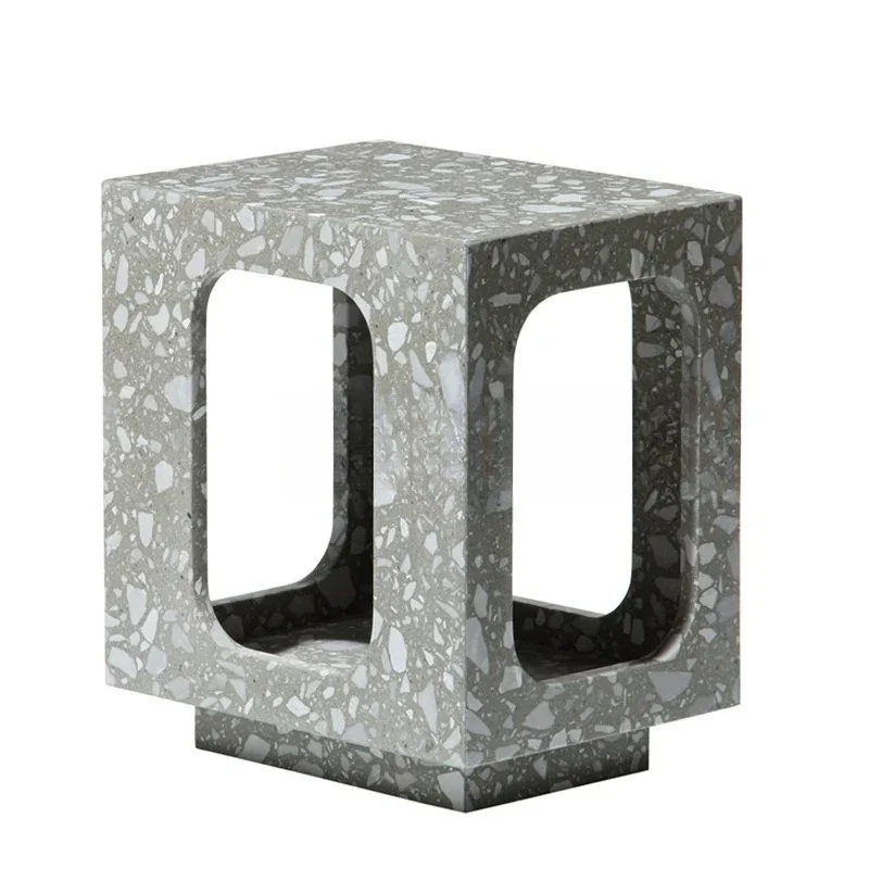 

Modern creative side table/retro terrazzo bedside table, small side table storage