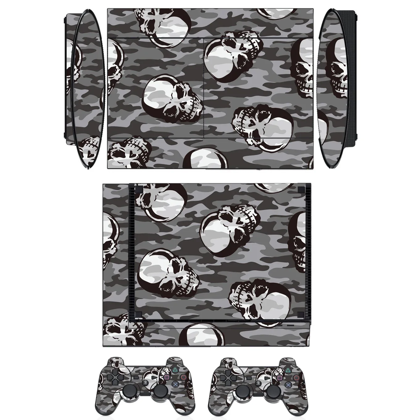 الجمجمة 2322 الفينيل الجلد ملصق حامي لسوني PS3 سوبر سليم و 2 ملصقات جلود تحكم