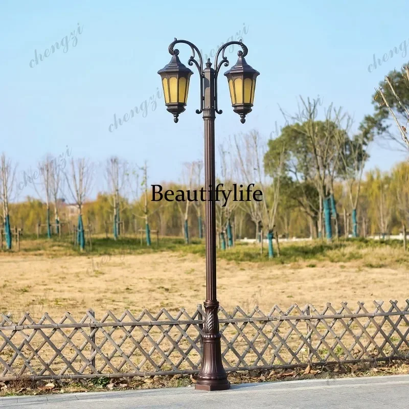 HR Landscape light outdoor waterproof European retro outdoor courtyard home yard garden high pole street light