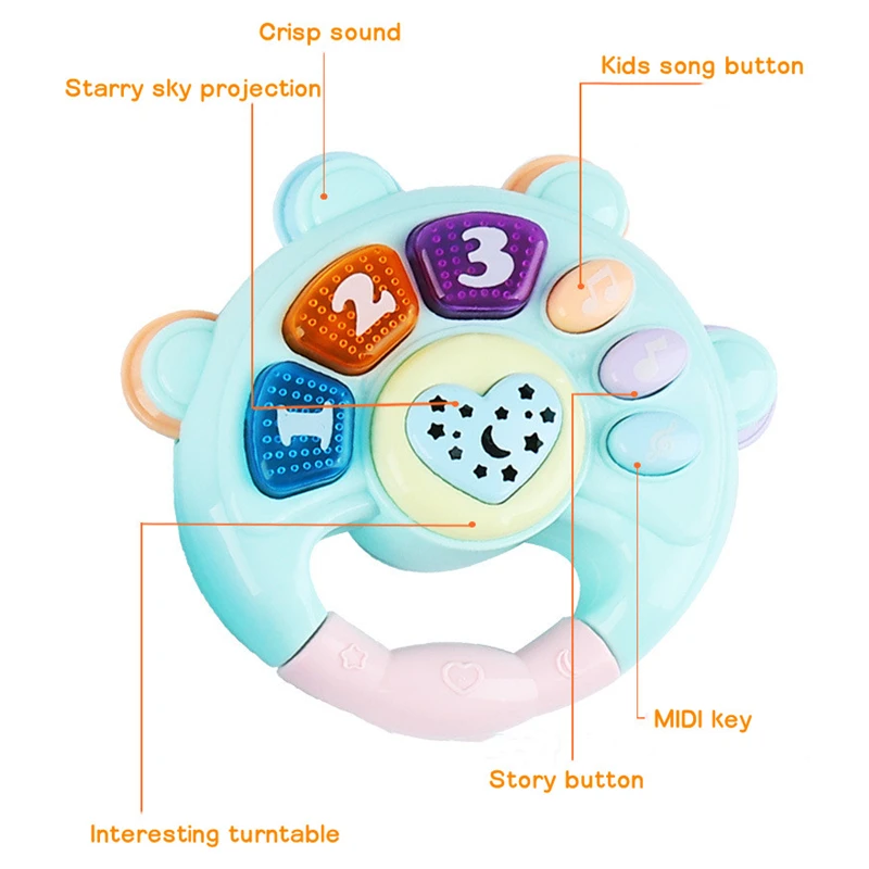 ランダム 1 個赤ちゃん教育音楽おもちゃ学習教育楽器ピアノハンドベルプロジェクターゲームモンテッソーリ子供のおもちゃギフト