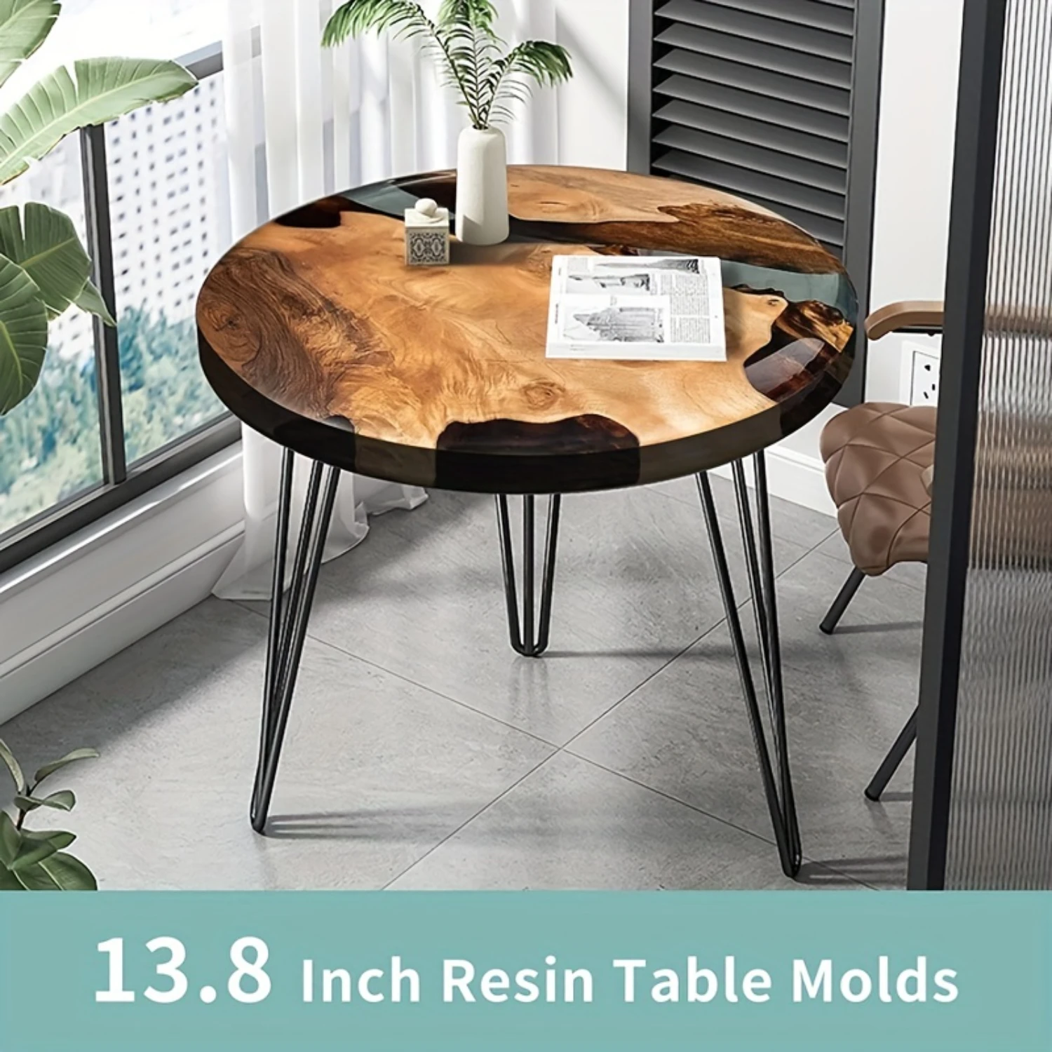 

14-Inch Resin Table Mold - Round, Durable, & Versatile for Epoxy Resin, River Tables, DIY Crafts, Cutting Boards, & Decor - Extr