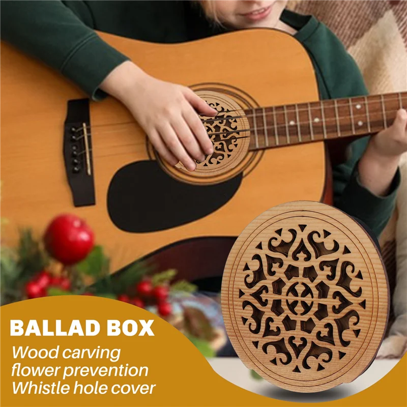 Dropship-Guitar Wooden Soundhole Sound Hole Cover Block Feedback Buffer Spruce Wood For EQ Acoustic Folk Guitars,Style 1
