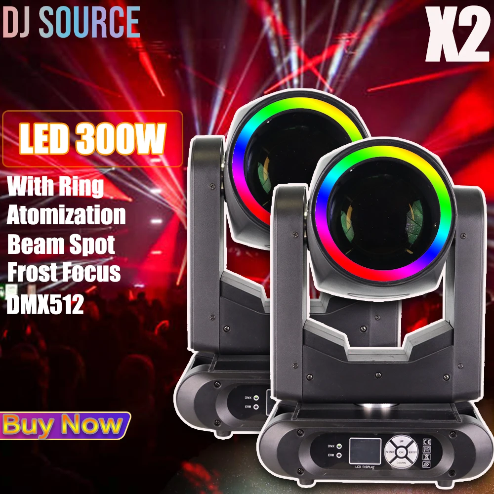 

2 шт./лот, 300 Вт светодиодный луч с подвижной головкой и апертурой, мороз, фокус, эффект радуги, 8 + 16, вращающаяся призма, DMX512, DJ диско-бар