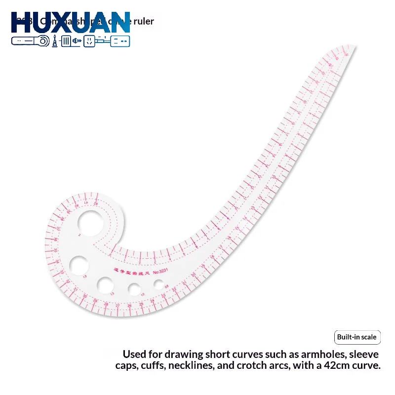 French Curve Ruler Set 6-Piece Easy Marking Flexible Tailoring Templates for Home DIY Dressmaking Sewing