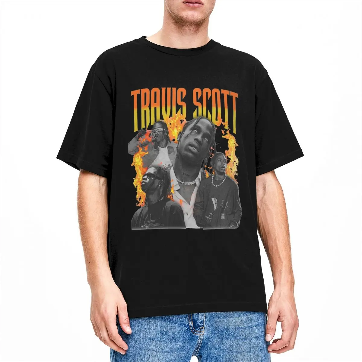 Casual Astroworld Cactus-Jack Hiphop T-Shirt for Men O Neck Pure Cotton T Shirts Short Sleeve Tee Shirt Birthday Gift Clothing