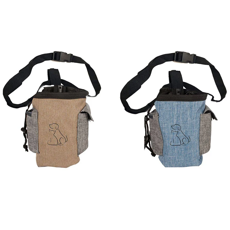 Portable Dog Training Treat Bags Puppy Snack Reward Waist Bag Dog Walking Snack Pouch Detachable Pet Feed Pocket Pouch-Coffee