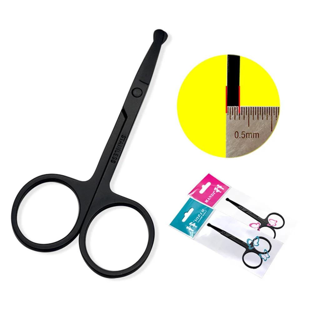 

1Pcs Nose Hair Scissors Safety Stainless Steel Vibrissa Pain-Free Nose Hair Trimmer Eyebrow Curved Tips Vibrissa Scissors
