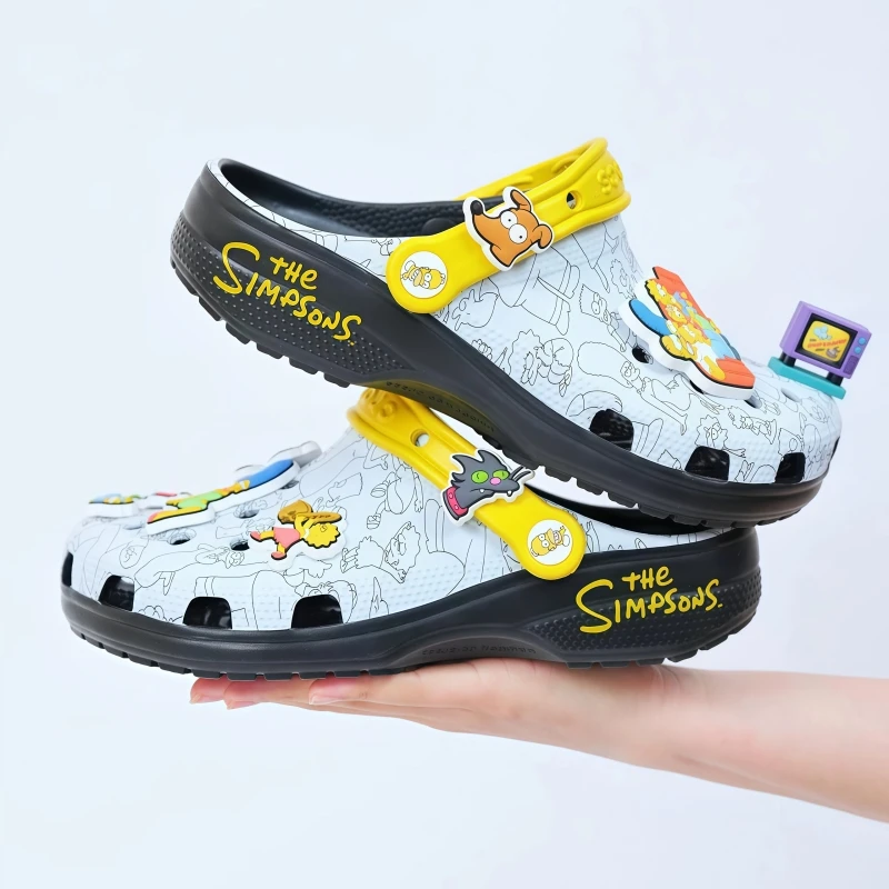 Cartoon anime The Simpsons sandals cute summer EVA clogs lazy closed-toe slip-on ankle-wrap slippers casual beach non-slip shoes view 2