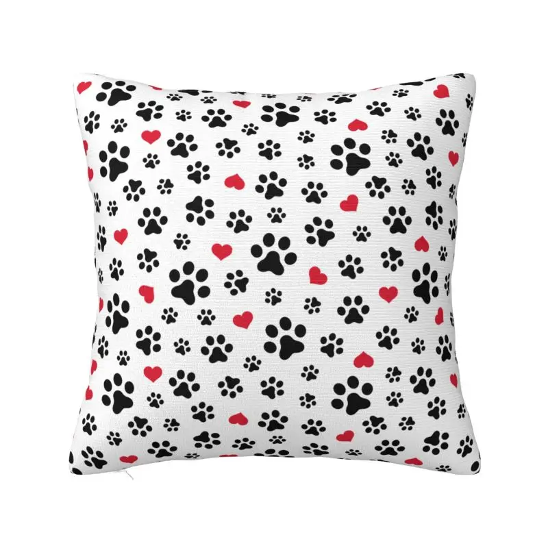 Dog Paw Cat Heart Footprints Cushion Cover 40*40 cm Velvet Throw Pillow Case Living Room Decoration Bedding Sofa Pillowcase