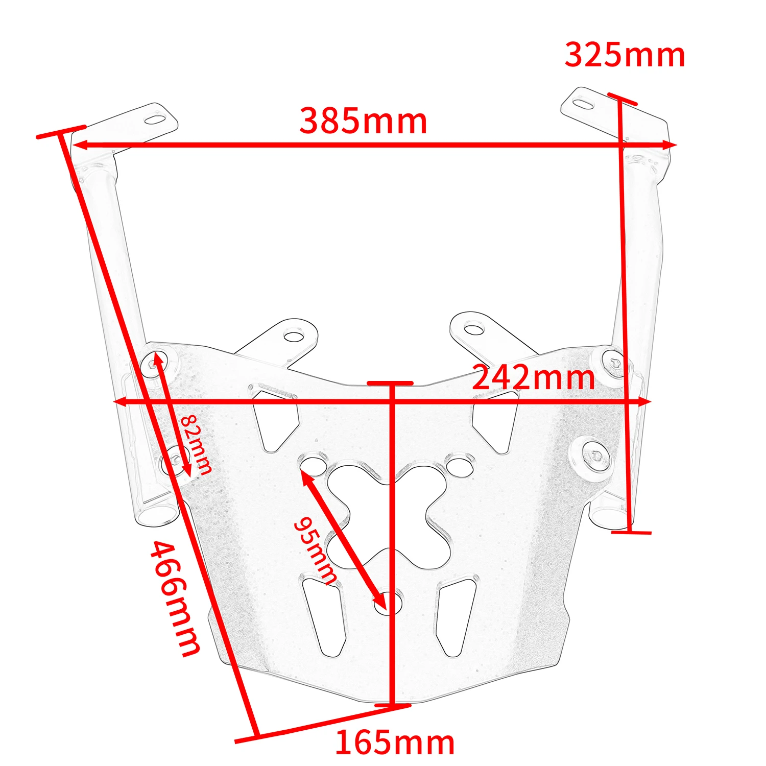 For KTM 390 Adventure Adv 2020-2023 2022 Motorcycle Rear Luggage Rack Bracket Support 390Adv Rear Cargo Holder Storage Box Base