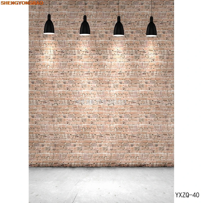SHENGYONGBAO 디지털 프린트 빈티지 벽돌 벽, 나무 바닥 사진 배경, 사진 배경 스튜디오 소품 AZQ-01