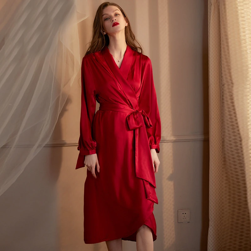 

Шелковистый атласный халат для невесты и подружек невесты, с кружевной завязкой, повседневная женская ночная рубашка, кимоно, пижама