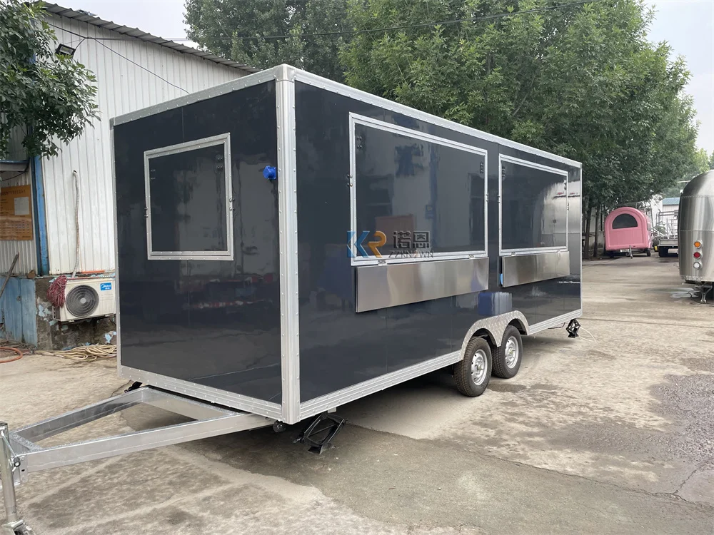 Commercial  Food Truck Sale With Fully Kitchen  Equipments Coffee Carts Street Mobile Fast Food Trailer