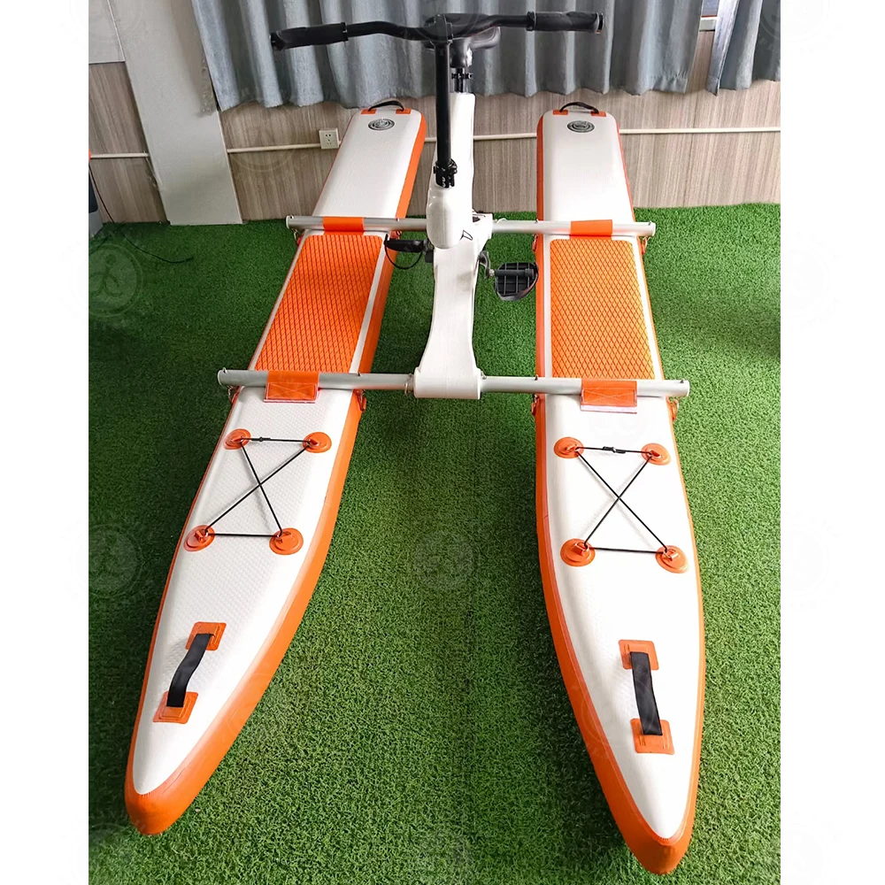 Commercial Portable Waterbike Blue Inflatable Water Bikes with Paddle Board Waterbike for Lake Pedal Boat