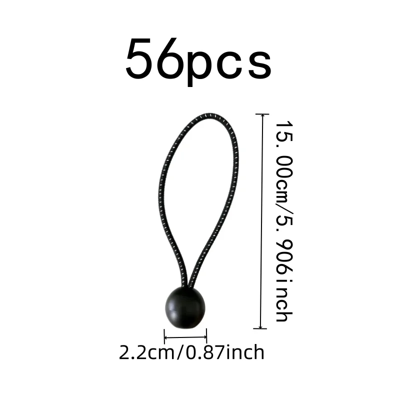 56 pcs 15cm Decorative Elastic Tie Downs with Tough Anti-Deformation, Multipurpose, Versatile, Practical