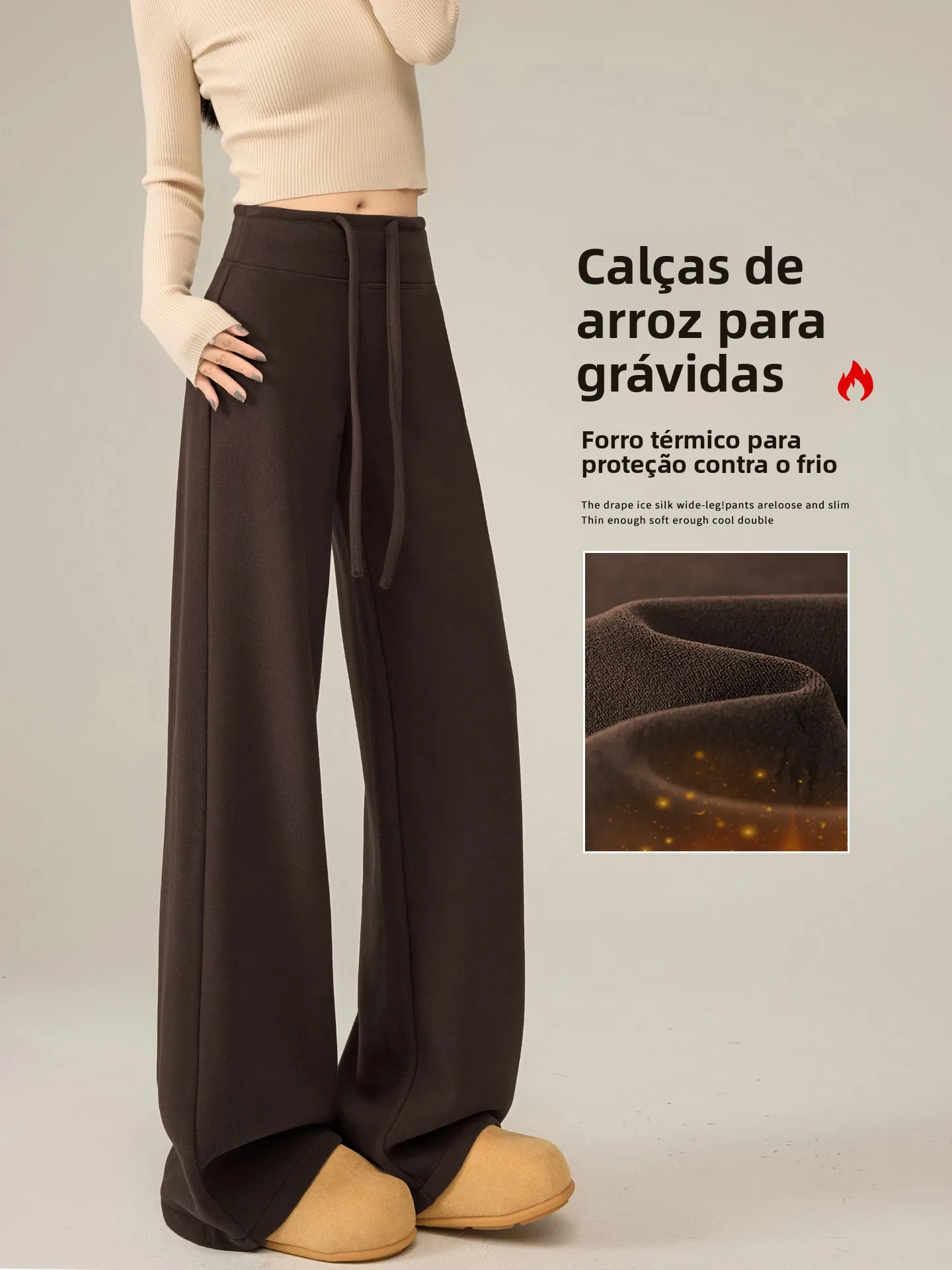 pregnant-women-khaki-trousers-autumn-winter-thickened-fleece-casual-pants-long-straight-leg-wide-leg-graininess-sensation