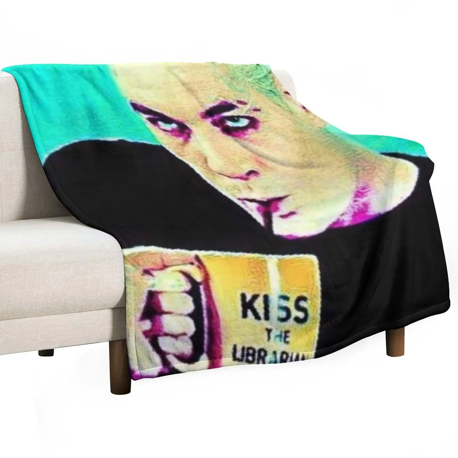 Kiss The Librarian Throw Blanket Polar wednesday Blankets