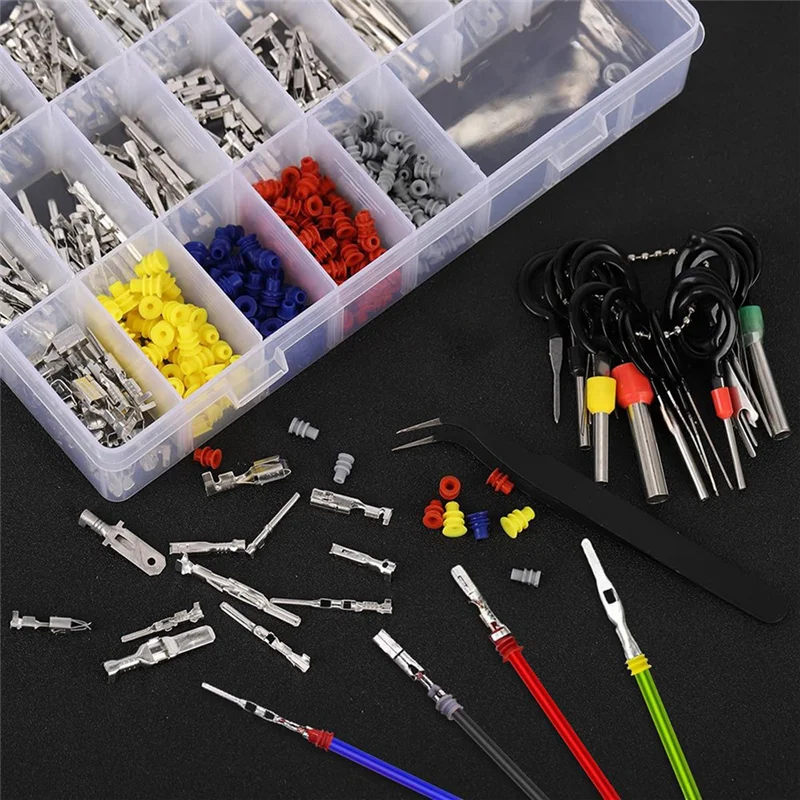 

CHCH Automotive Electric Crimp Connectors 1-6.3Mm- 25 Types Car Electrical Wire Terminal Pin Connector Kit-660 Pieces
